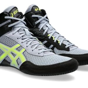 ASICS MATCONTROL 3 GREY-BLUE/SAFETY-YELLOW WRESTLING SHOES
