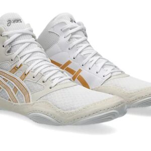 ASICS SNAPDOWN 4 WHITE/PURE GOLD WRESTLING SHOES